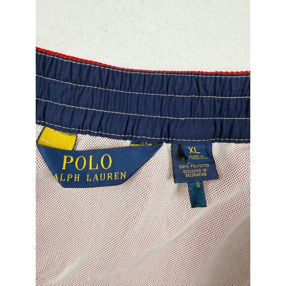 POLO RALPH LAUREN Swim Trunks Size XL Mens Lined Cargo Pocket Navy Pony Red - Picture 7 of 10